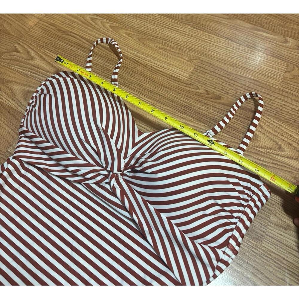 Kona Sol Red & White Stripe One Piece Swimsuit Size Large - Picture 4 of 6